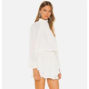 White long sleeve mini dress